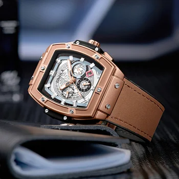 ONOLA mechanické hodinky pre človeka top luxusné značky lumious tonneau námestie veľké dial automatické hodinky muž