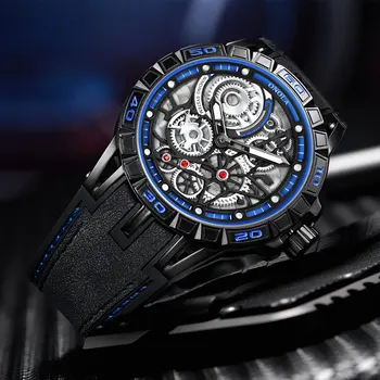 ONOLA značky Jedinečný dial dizajnér prípade quartz hodinky muž nepremokavé Módne príležitostné Športové Pánske Hodinky 2019 cool čierne náramkové hodinky