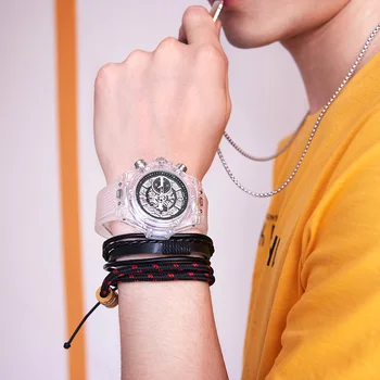 ONOLA Značky Transparentné Módne bežné človek Pozerať 2019 Plastové biele svietiace Quartz hodinky ženy unisex pôvodu náramkové hodinky muž