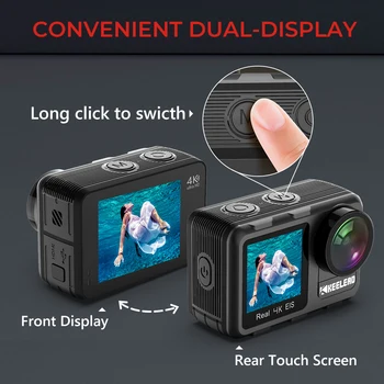 OnSale KEELEAD K80 Akcia Fotoaparát 4K 60FPS 20MP 2.0 Dotykový LCD EIS Duálny Displej, WiFi, Webkamera Nepremokavé Prilba Športové Video Cam