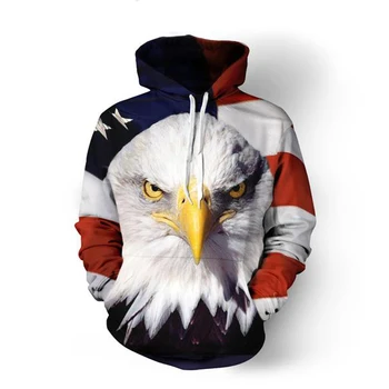 ONSEME Muži/Ženy Vlajku USA Eagle 3D Hoodies Pulóvre Pohode Vlk Zviera Tlače Mikina s Kapucňou Hip Hop mikina s Kapucňou Kvapka Loď