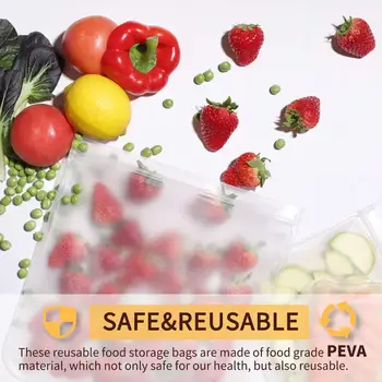 Opakovane skladovanie taška (12 balení) obed taška, občerstvenie taška, extra hrubé, opakované použitie potravín taška, opakovane mraznička taška, taška na zips, BPA free