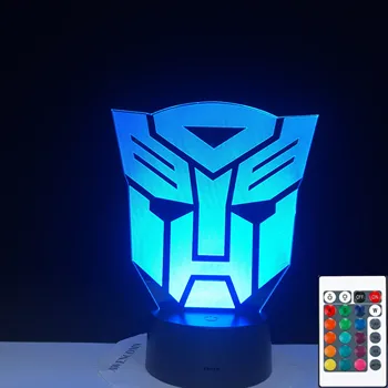 Optimus Prime Charakter Chlapec Darček Transformátory 3D LED Ilúziu, písací Stôl Tabuľka RGB Nočné Svetlo Farebné Čítanie Deti Chlapcov Darček k Narodeninám