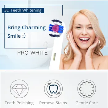 Oral B zubná Kefka Hlavu EB18 3D White Špeciálne Bielenie, Leštenie Pohár Odstrániť Čaj Nečistoty Dymu Mieste Elektrická zubná Kefka Replacemen Hlavy