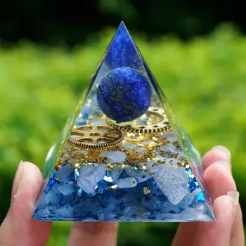 Orgonite Pyramídy Lapis Lazuli Crystal Shpere S Modrým Chalcedony Medi Energie Reiki Liečenie Čakier Orgone Pyramídy Meditácia
