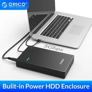 ORICO HDD Prípade Externý HDD Enclosure/Box 2.5/3.5 SATA na USB 3.0 5Gbps Pevný Disk Kryt pre SSD Disk Typu C 3.1 Prípade Čierna