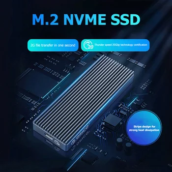 ORICO M2PAC3-G20 SSD Prípade M. 2 NVME M Tlačidlo M&B Tlačidlo (Solid State Drive Poľa Typu C, USB 3.2 20Gbps Externý Pevný Disk Krytu