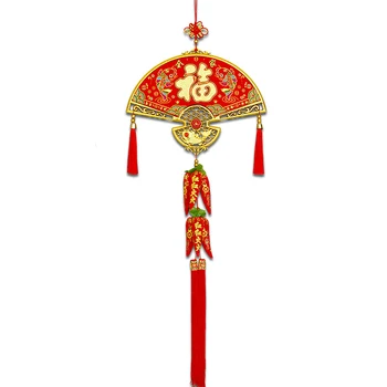 Orientálna Nový Rok Dekor Čistý Remeselné Pletenie Čínsky Uzol Strapec Visí Prívesok Ozdoby Tradičné Červené Šťastie, Šťastie, Fu