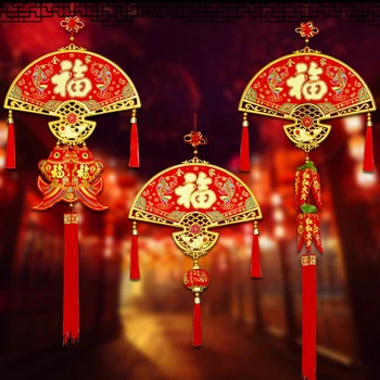 Orientálna Nový Rok Dekor Čistý Remeselné Pletenie Čínsky Uzol Strapec Visí Prívesok Ozdoby Tradičné Červené Šťastie, Šťastie, Fu