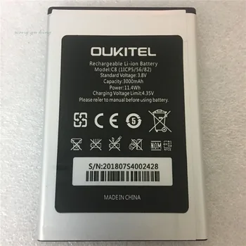 Originálne 5.5 palcový Oukitel C8 Batérie Skutočná 3000mAh Záložnej Batérie Náhradné Pre Oukitel C8 Mobilný Telefón