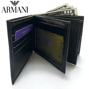 Originálne kožené peňaženky luxusný vysoko kvalitný peniaze držiteľa karty fotografia držiteľa vrecku, kabelke pre Armani