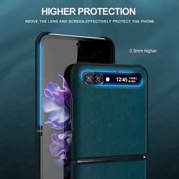 Originálne Kožené pre Samsung Galaxy Z flip puzdro pre samsung Galaxy Z Flip Kryt Telefónu Vysokej Kvality Full Ochrana Zadného Krytu Fundas