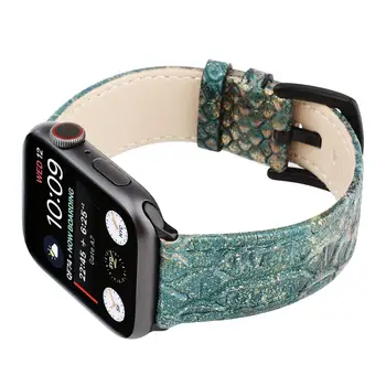 Originálne Kožené Watchband pre Apple Hodinky Série 6 Se 5 4 3 Kapela Hadí Vzor iwatch Popruh pre 38 mm 40 mm 42mm 44 mm Remienok Correa