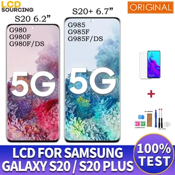 Originálne LCD AMOLED Pre Samsung Galaxy S20 G980 LCD Displej Dotykovej Obrazovky Montáž Nahradiť Pre Samsung S20+ PLUS G985 G985F LCD