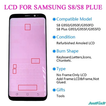 Originálne Pre Samsung S8 S8 Plus G950 G950f G955 G955U Lcd Displej Dotykový Displej s rámom Digitalizátorom. Montáž testované Práca