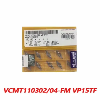 Originálne VCMT VCMT110302-FM VP15TF VCMT110304-FM 110302 10pcs Karbidu Vložiť 110304 CNC sústruhu Vloženie Dovezené Z Japonska