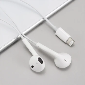Originálny Apple Earpods Lightning Plug & In-Ear Slúchadlá Športové Slúchadlá Hlboké Bohatší BaFor iPhone 7 8 Plus X XR XS MAX iPhone12