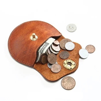 Originálny Kožený Retro Mince Kabelku Muži Ženy Mini Peňaženky Reálne Hovädzie Kože Karty Úložné Puzdro, Jednoduchý Lady Zmeniť Kabelku Malé