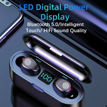 Oringinal Bluetooth V5.0 Slúchadlá TWS Odtlačkov prstov Slúchadlá HiFI Stereo In-ear Slúchadlá S Mikrofónom Bezdrôtové Slúchadlá pre šport