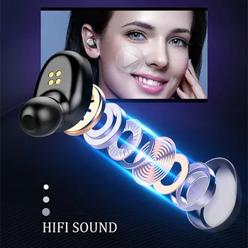 Oringinal Bluetooth V5.0 Slúchadlá TWS Odtlačkov prstov Slúchadlá HiFI Stereo In-ear Slúchadlá S Mikrofónom Bezdrôtové Slúchadlá pre šport