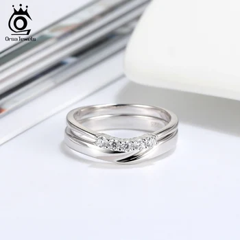 ORSA JEWELR Reálne 925 Sterling Silver Snubné Prstene s Diamantom Zásnubný Prsteň a Večnosť Krúžok pre Mužov, Ženy SR195