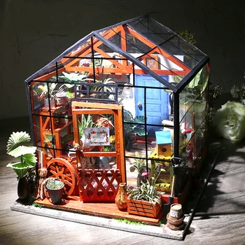 Osem Druhov DIY Miniatúrne Skleníkových Doll House Model Budovy Súpravy domček pre bábiky Kreatívne Hračky Hobby Darček pre Deti Dospelých