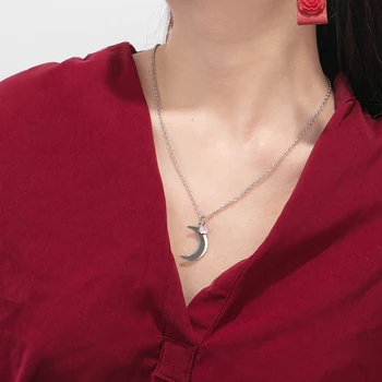Osobné Nehrdzavejúcej Ocele Mesiac Náhrdelník s Birthstone Prispôsobené Názov Náhrdelníky pre Ženy Strany Šperky (JewelOra NE103783)