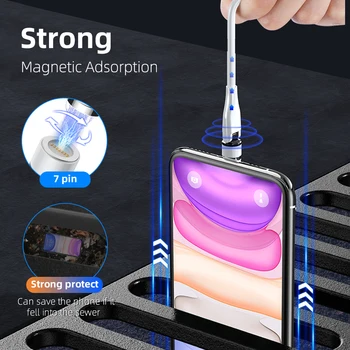 Otočiť Magnetické Kábel pre iPhone Huawei Rýchle Nabíjanie Telefónu Magnet Kábel Micro USB, Typ C Kábel Magnet Micro Nabíjačka Synchronizáciu Údajov