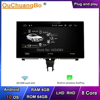 Ouchuangbo 4G Auta GPS Radio Head Unit Android 10 Pre Audi A6 S6 C7 A7 RS7 MMI 2G 3G 2012-2018 LHD RHD S 8 Jadro 64GB CarPlay
