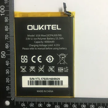 Oukitel U16 Max Batérie Pôvodné Vysoká Kapacita 4000mAh Záložnej Batérie Náhradné pre Oukitel U16 Max Chytrý Telefón S Na Sklade