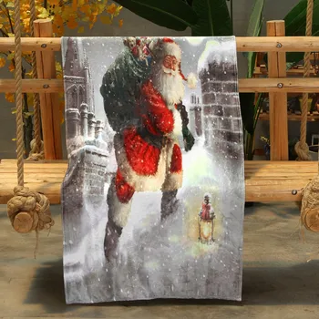 OUNEED Vianočné Deka Flanelové Textílie rozkladacia Pohovka Deka 130x150CM Roztomilý Posteľ Deka Teplá Hodiť Deka Zimné Európe Štýl #45