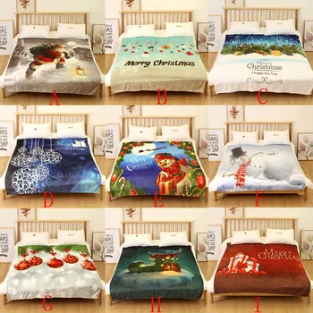 OUNEED Vianočné Deka Flanelové Textílie rozkladacia Pohovka Deka 130x150CM Roztomilý Posteľ Deka Teplá Hodiť Deka Zimné Európe Štýl #45
