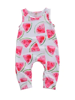 Ovocie Vytlačené Novorodenca Chlapec Dievča 0-18 M Oblečenie Sleevless Remienky Deti Baby Girl Jumpsuit Batoľa Kostým Pre Dievčatá Romper