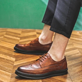 Oxford Topánky Móda Prízvukom Mužov, Kožené Formálne Šaty, Topánky Muž Pohodlné Kancelárske Party Obuv