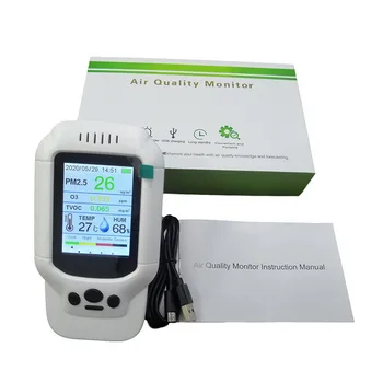 Ozón Vzduchu Detektor Znečistenie Ovzdušia Monitorovanie O3 Kvality Ovzdušia Monitor Formaldehyd Nabíjanie cez konektor USB Digitálny Displej Multi-funkčné Používanie