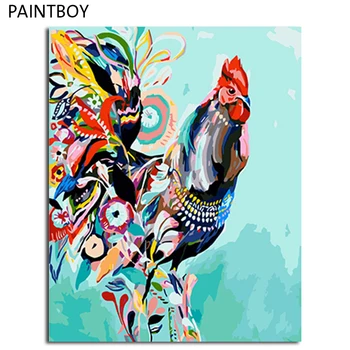 PAINTBOY Zarámované DIY Maľovanie Podľa Čísel Na Plátno Farebné Zvieratá olejomaľba Domova Pre Steny v Obývacej Izbe Umenie 40x50
