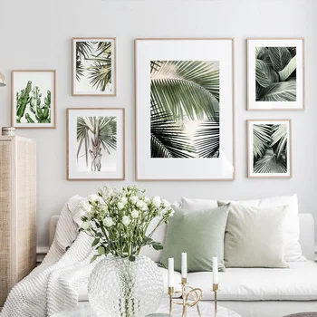 Palm Beach Kaktus Tropických Rastlín List Wall Art Plátno Na Maľovanie Nordic Plagáty A Potlačou Obrazov Na Stenu Pre Obývacia Izba Dekor