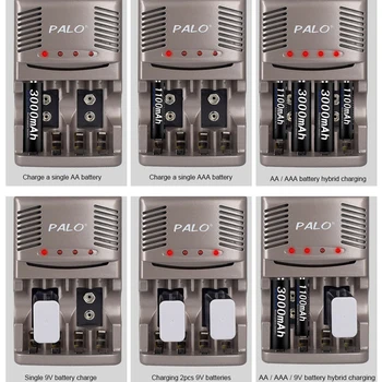 PALO 4-12pcs AA nabíjateľné batérie AA 3000mah 1.2 V AA batéria pre kamery+aa aaa batérie, nabíjačky, 9V batérie, nabíjačky, LED displej