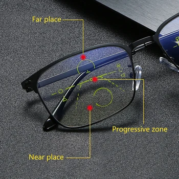 Pamäť Titán Progresívna Multifokálna Okuliare na Čítanie Anti modré svetlo Prechod Muži Ženy krátkozrakosť, Ďalekozrakosť Presbyopia ZP-1210