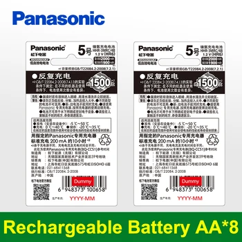 Panasonic Najlepšiu Kvalitu 4Pcs/2Pack 2000mAh Nabíjateľné Batérie AA 1.2 V Ni-MH batérie Nabíjateľné aa opätovné použitie až 1500 krát