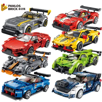 PANLOS 24 Sveta Super Racing Champion Modely Rýchlosti Auta detské Hračky Nálepky Darček Kompatibilný S Legoinglys Stavebné Bloky