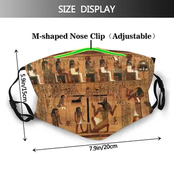 Papyrus Úst Tvár Masku Egyptskej Knihy Mŕtvych Pleťová Maska pre Dospelých Polyester Legrační, s 2 Filtre, Masky