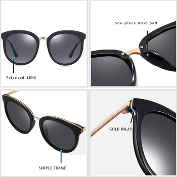 PARZIN slnečné Okuliare Ženy Polarizované Povlak Zrkadlový Objektív TR90 Ľahký Rám, Luxusné Značky Ženský Slnečné Okuliare