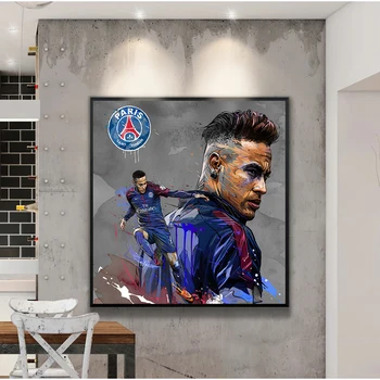 Paríž Saint Cermian Neymar Plagát Futbalový Hráč Obrázok Domáce Dekorácie Umenie Maľba Izba Plagát Plátno Na Stenu Obrázok Cuadros