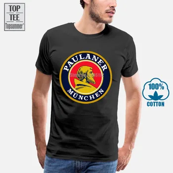 Paulaner Mníchov Nemecké Pivo Piť Alkohol T Shirt Mužov Tričká Bavlna Classic