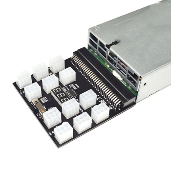 PCI-E 12X6Pin Napájanie Breakout Rada Adaptér Converter 12V pre Ethereum BTC Antminer Banské Banské HP Server PSU GPU