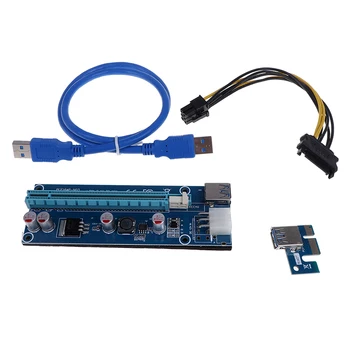 PCI-E 1X až 16X Stúpačky Karty PCIE USB3.0 SATA Rozšírenie Karty Adaptéra Napájací Kábel