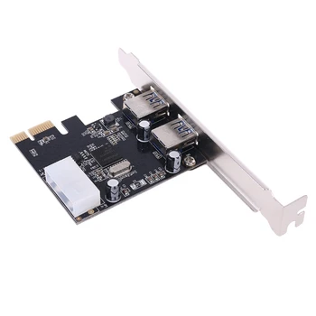 PCI-E slot karty PCI Express Duálne Porty USB 3.0 HUB Rozširujúca Karta Adaptéra Vysokej Rýchlosti s Nízkym Profilom Držiak