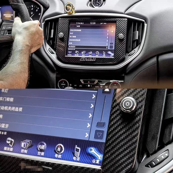 Pcmos Reálne Uhlíkových Vlákien GPS Navigačný Panel Kryt Výbava Pre Maserati Ghibli-2017 Auto Interiérové Lišty Nálepky Časti Nové