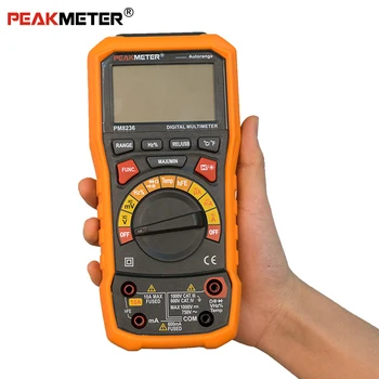 PEAKMETER PM8236 Auto manual Rozsah Digitálny Multimeter s TRMS 1000V Teploty kapacita frekvencia Test